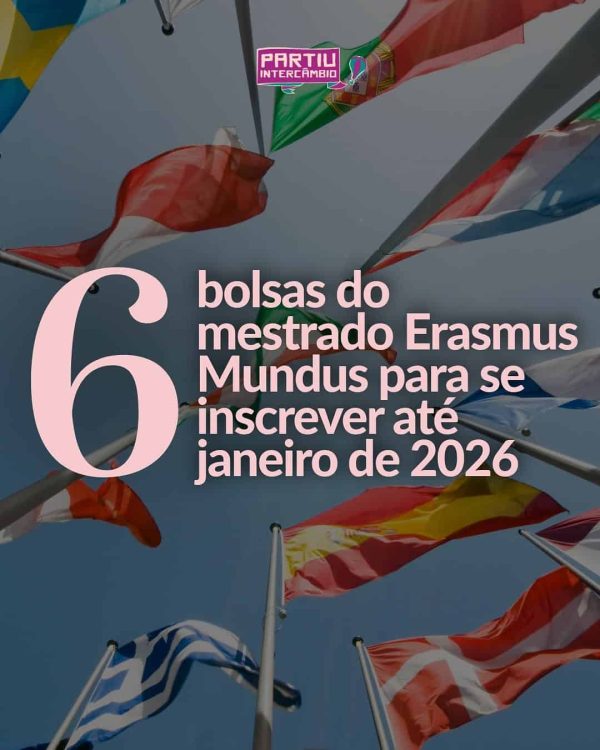6 bolsas do mestrado Erasmus Mundus para se inscrever até janeiro de 2026