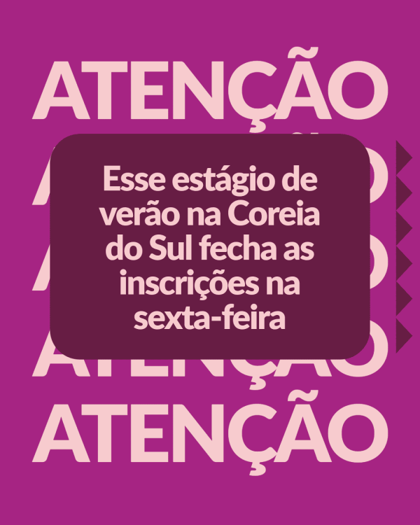 Esse estágio de verão na Coreia do Sul fecha as inscrições na sexta-feira